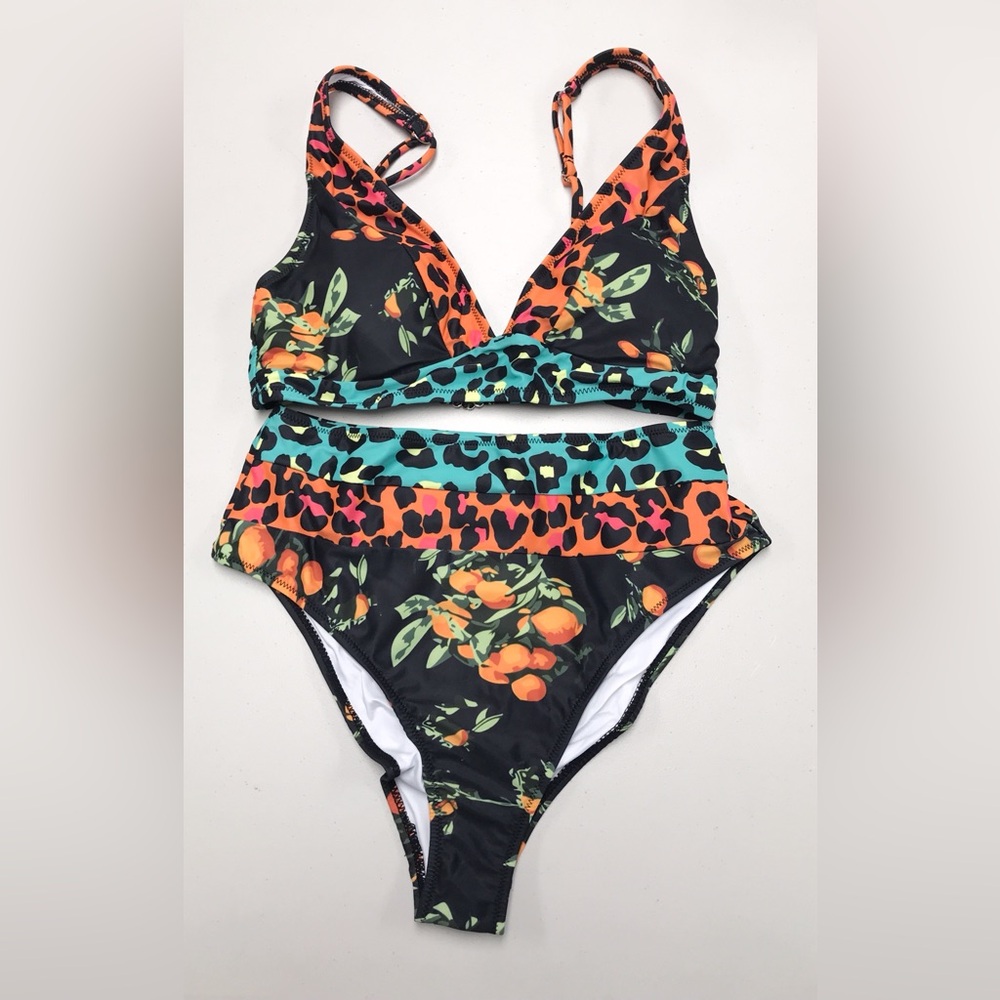 Tropical Print Bikini Set
